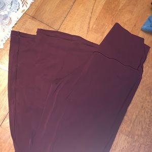 Aerie Offline Real Me Flare Dark Red Leggings